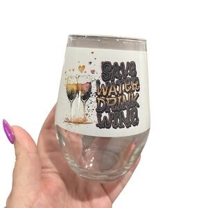 Save Water Drink Stemless Wine Glass